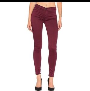 Hudson Nico Midrise Super Skinny red low rise jeans sz 24